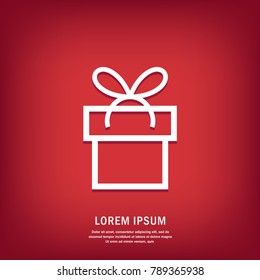 Gift. Isolated vector icon, sign, emblem, pictogram. Flat style for design, web, logo or UI. Eps10