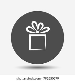 Gift. Isolated vector icon, sign, emblem, pictogram. Flat style for design, web, logo or UI. Eps10