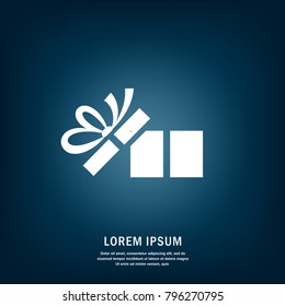 Gift. Isolated vector icon, sign, emblem, pictogram. Flat style for design, web, logo or UI. Eps10