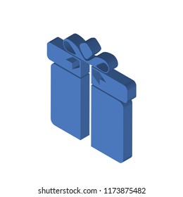 Gift isometric left top view 3D icon