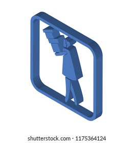 Gift isometric left top view 3D icon