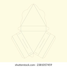 Gift items box die cut vector design