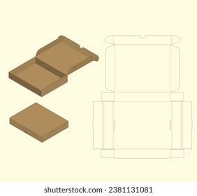 Gift items box die cut vector design