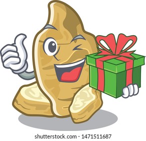 With gift jerusalem artichoke isolated in the cartoon