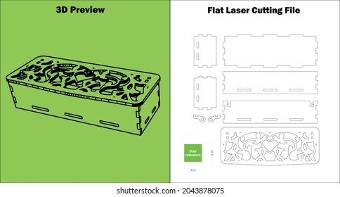 Gift and Jewelry Box
a really wonderful gift box which can be used as a jewelry box too, and cut by a laser cutting machine for all 3mm materials thickness.