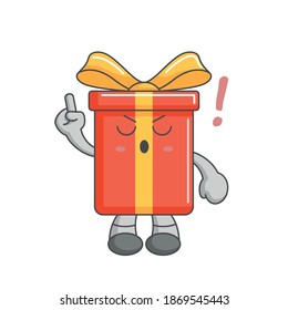 gift kawaii character design style with one finger gesture