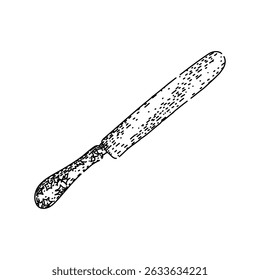 gift knife engraved silver hand drawn. craftsmanship unique, collector sheath, sharp steel gift knife engraved silver vector sketch. isolated black illustration