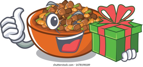 With gift kung pao chicken in character shape