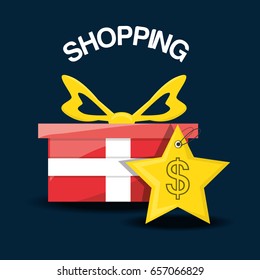 gift with label shopping concept
