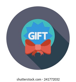 Gift label. Single flat color icon. Vector illustration.