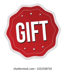 Gift label or sticker on white background, vector illustration