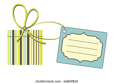 gift with label. vector illustration