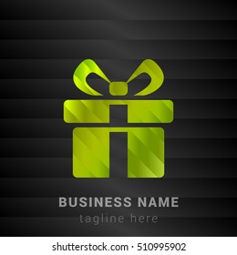 Gift Lime Green and Black silk fashion premium icon / Logo