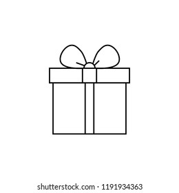 Gift line icon. Outline Vector Icon Isolated on White Background. Trendy flat ui sign design, graphic pictogram. Logo illustration. Eps10.