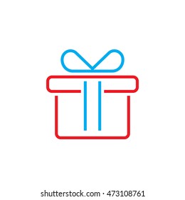 Gift line icon, Present outline vector logo illustration, linear pictogram isolated on white