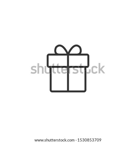 Gift line icon in simple design on a white background