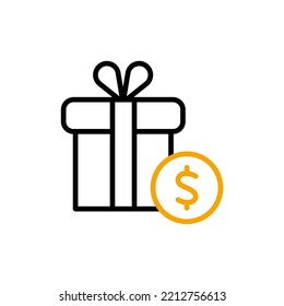 gift line icon. Simple element illustration. gift concept outline symbol design.