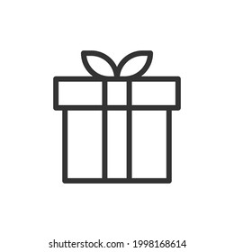 Gift line icon in trendy style. Stroke vector pictogram isolated on a white background. Gift premium outline icons.