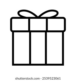 Geschenkzeile Symbol Vektor Design-Vorlage und Illustration mit bearbeitbaren Strokeline