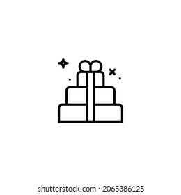 Gift Line Icon, Vector Template