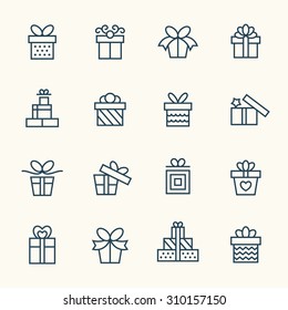 Gift line icons