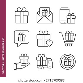 Iconos de línea de regalo - Mini icono de la serie de colección