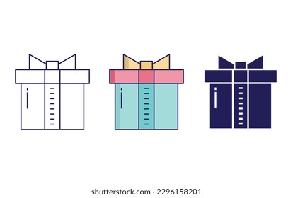 gift line and solid illustration icon