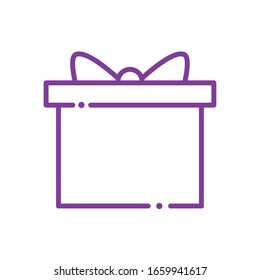 Gift line style icon design, happy birthday celebration decoration party festive and surprise theme Vector illustration