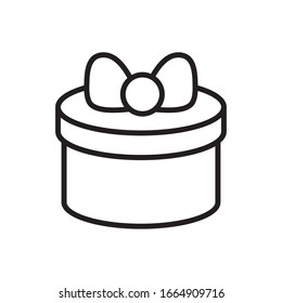 Gift line style icon design, happy birthday celebration decoration party festive and surprise theme Vector illustration
