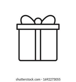 Gift line style icon design, happy birthday celebration decoration party festive and surprise theme Vector illustration