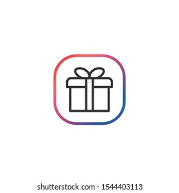Gift  - Line Vector Icon