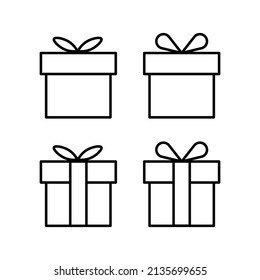 Iconos vectoriales de línea de regalo