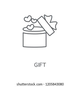Gift linear icon. Gift concept stroke symbol design. Thin graphic elements vector illustration, outline pattern on a white background, eps 10.