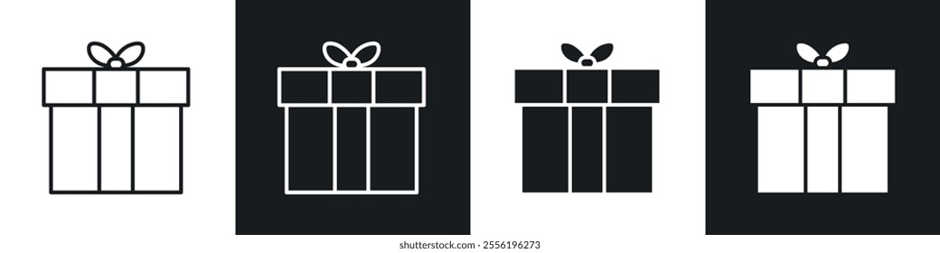 Gift linear icon set for app, and web design.