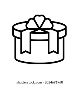 Gift linear icon set. Closed present. Surprise in box. Celebrate birthday. Give away. Thin line customizable illustration. Isolated on a blank, editable and changeable background.