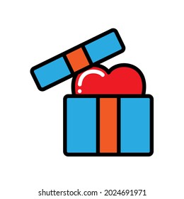 Juego de iconos lineales de regalo. Presente cerrado. Sorpresa en la caja. Celebremos el cumpleaños. Dáselo. Ilustración personalizable de línea delgada. Aislado en un fondo en blanco, modificable y cambiable.