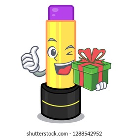 With gift lip balm