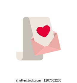 gift list with envelope isolated icon