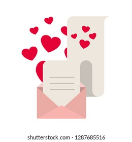 gift list with envelope isolated icon
