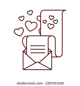 gift list with envelope isolated icon