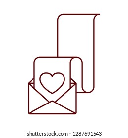 gift list with envelope isolated icon