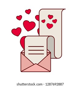 gift list with envelope isolated icon