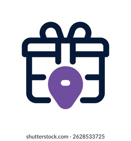 Geschenkort duotone Symbol. Schlankes und modernes Vektorsymbol für Websites, mobile Apps, Marketingmaterialien und Unternehmensdesign. Voll skalierbar und sofort einsatzbereit.