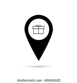 gift location icon. Black icon