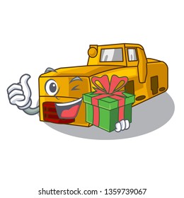 With gift locomotive mine isolated in the mascot