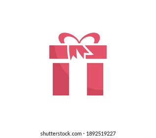 Vector de cinta de la caja del logotipo de regalo 