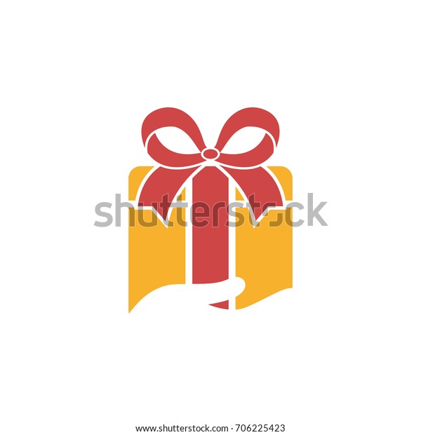 Gift Logo Design Stock Vector (Royalty Free) 706225423