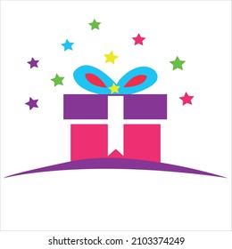 gift logo design of company.gift image vector art illustration.special gift icon.gift template graphic.valentine pictures