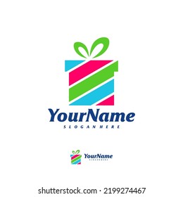Gift Logo Design Template. Gift logo concept vector. Creative Icon Symbol