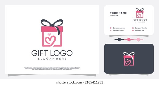Gift logo design vector with creative modern concept style